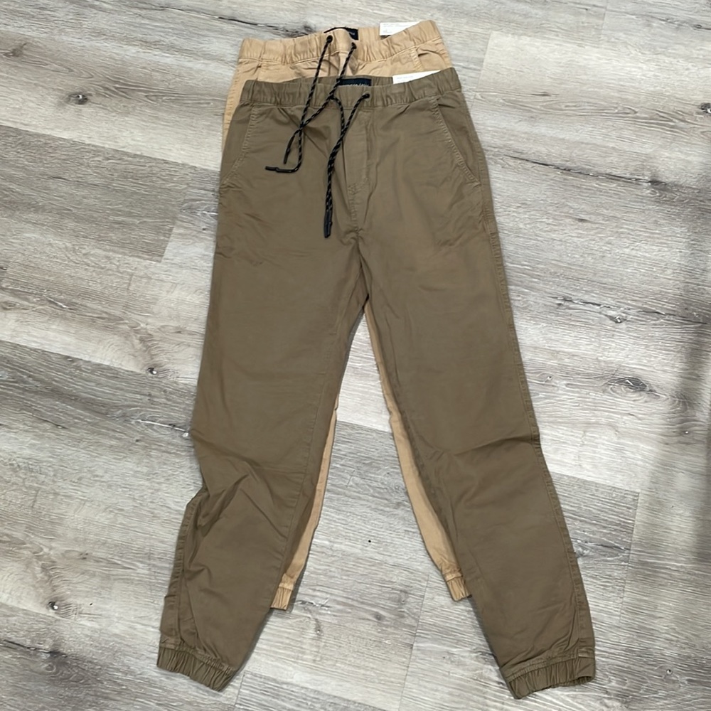 NEW. Bundle of 2 Boys  twill joggers by American Eagle very flexible